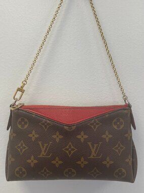 Louis Vuitton Pallas Monogram Canvas and Leather Clutch - Preowned